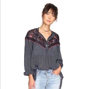 Free People Hearts & Colors Retro Boho Blouse, M